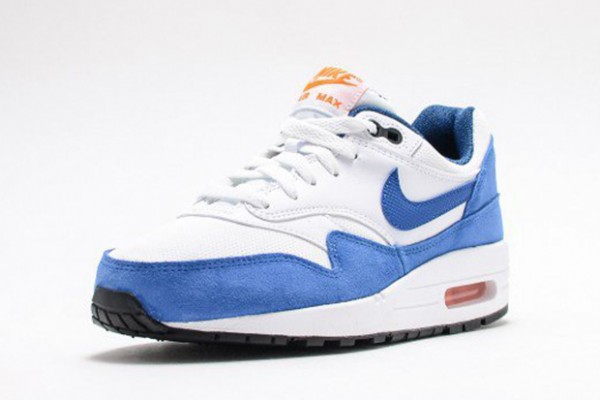 Nike Air Max 1 GS - White / Game Royal - Total Orange - Black 2