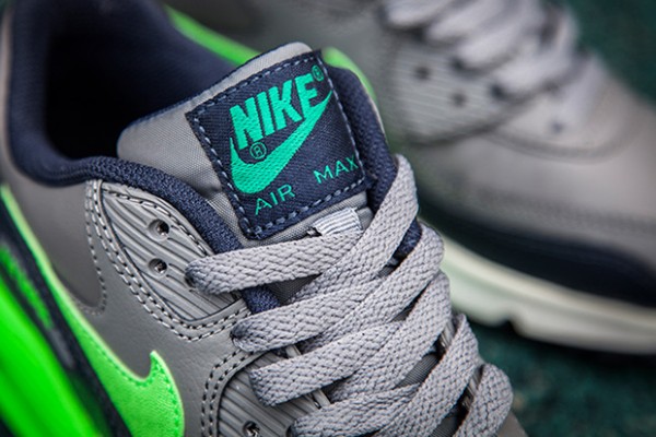 Nike Air Max 90 - Cool Grey/Voltage Green-Midnight Navy-White 2