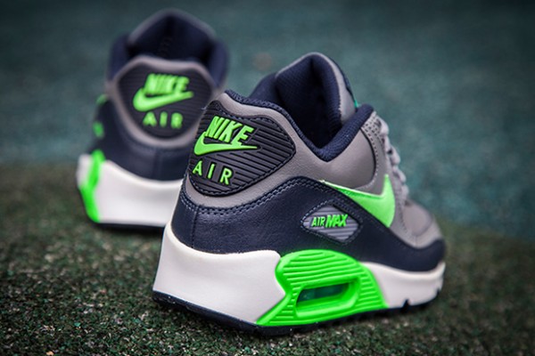 Nike Air Max 90 - Cool Grey/Voltage Green-Midnight Navy-White 3