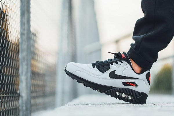 Nike Air Max 90 Essential - Wolf Grey / Black - Black - University Red 3