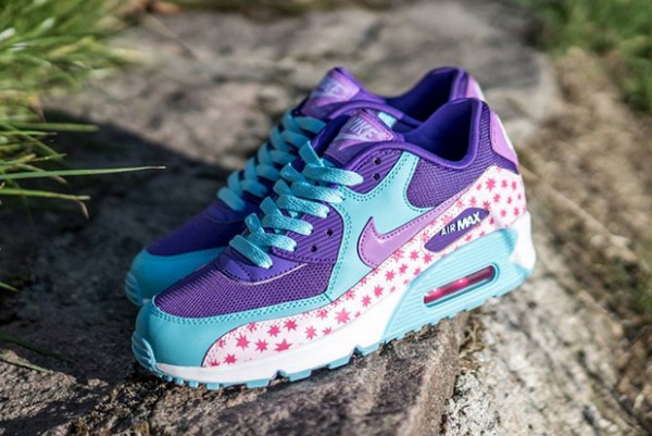 Nike Air Max 90 Premium Mesh GS - Prisma Pink / Toddler Platinium Blue - Fuchsia Glow - Pink 3