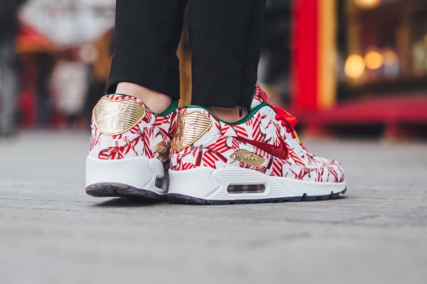 Nike Air Max 90 QS - White/University Red-Metallic Gold 13