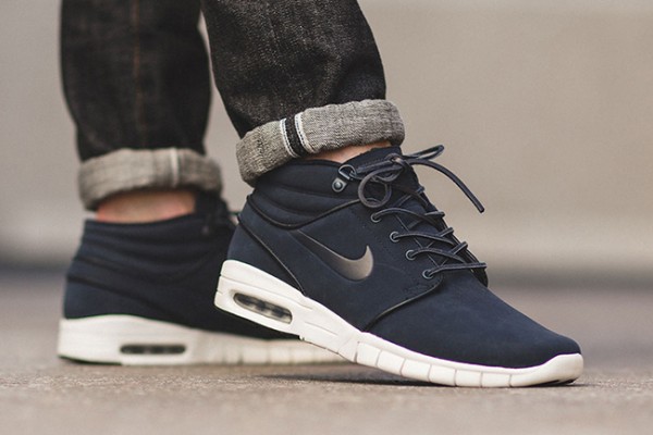 Nike SB Stefan Janoski Max Mid Leather - Dark Obsidian/Metallic Silver 2